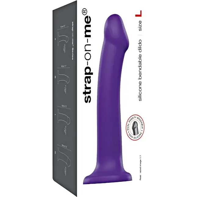 Фиолетовый фаллоимитатор-насадка Strap-On-Me Dildo Dual Density size L - 19 см. Фотография 4.