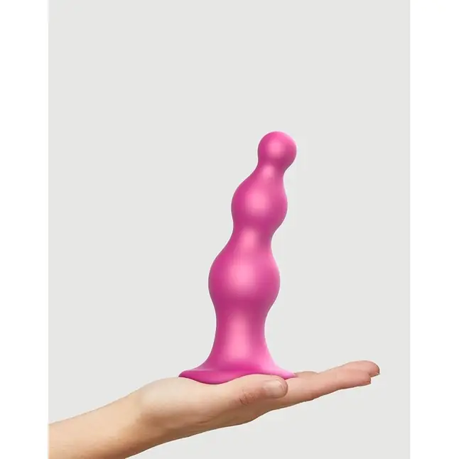 Розовая насадка Strap-On-Me Dildo Plug Beads size L. Фотография 3.
