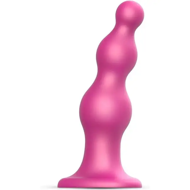 Розовая насадка Strap-On-Me Dildo Plug Beads size L