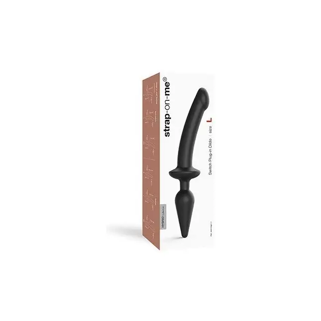Черный двусторонний фаллоимитатор Strap-On-Me Dildo Plug-In Switch size L. Фотография 2.