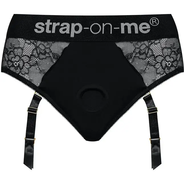 Черные трусики для насадок Diva Lingerie Harness - size S