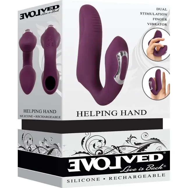 Фиолетовая вибронасадка на палец Helping Hand. Фотография 2.