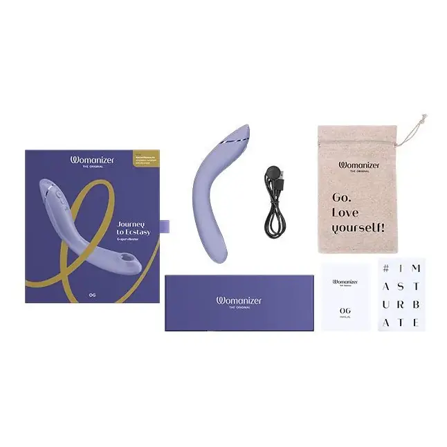 Сиреневый стимулятор G-точки Womanizer OG c технологией Pleasure Air и вибрацией - 17,7 см. Фотография 4.
