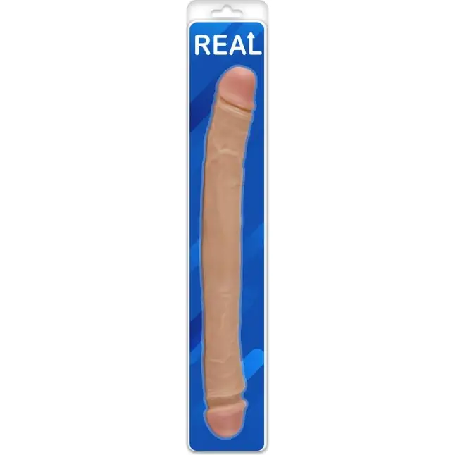 Гибкий двусторонний фаллоимитатор REAL - 39 см. Фотография 2.