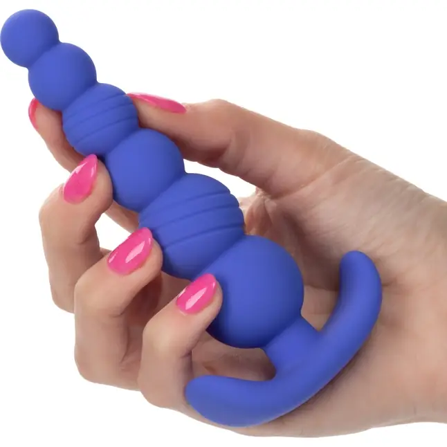 Синяя анальная пробка Cheeky X-6 Beads - 12,75 см - Cheeky. Фотография 2.