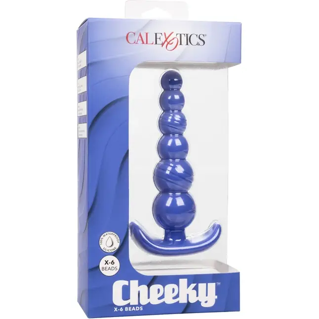 Синяя анальная пробка Cheeky X-6 Beads - 12,75 см - Cheeky. Фотография 8.