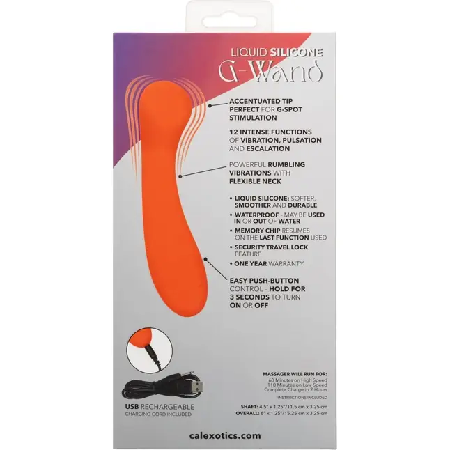 Оранжевый вибромассажер Liquid Silicone G-Wand - 15,25 см - Stella. Фотография 10.