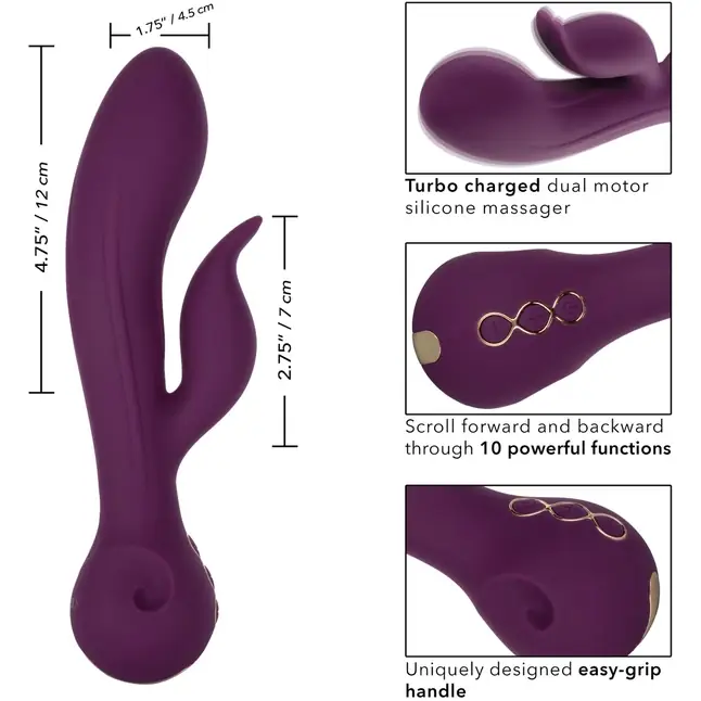 Фиолетовый вибратор-кролик Desire - 22,25 см - Obsession. Фотография 3.
