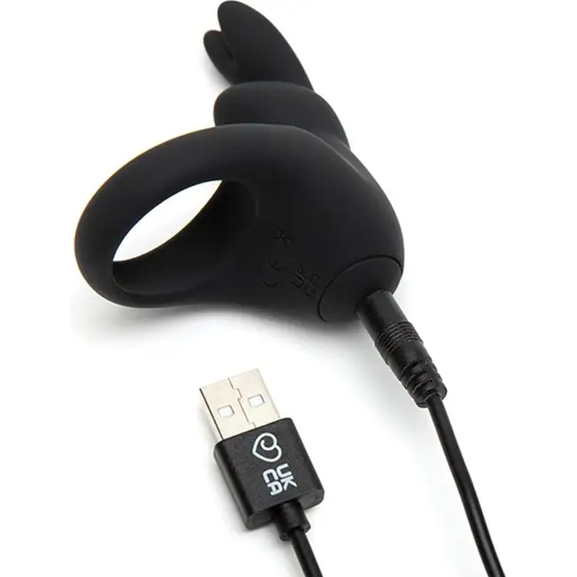 Черное эрекционное виброкольцо Happy Rabbit Rechargeable Rabbit Cock Ring. Фотография 3.