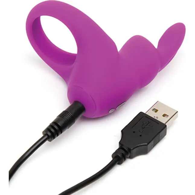 Фиолетовое эрекционное виброкольцо Happy Rabbit Rechargeable Rabbit Cock Ring. Фотография 3.