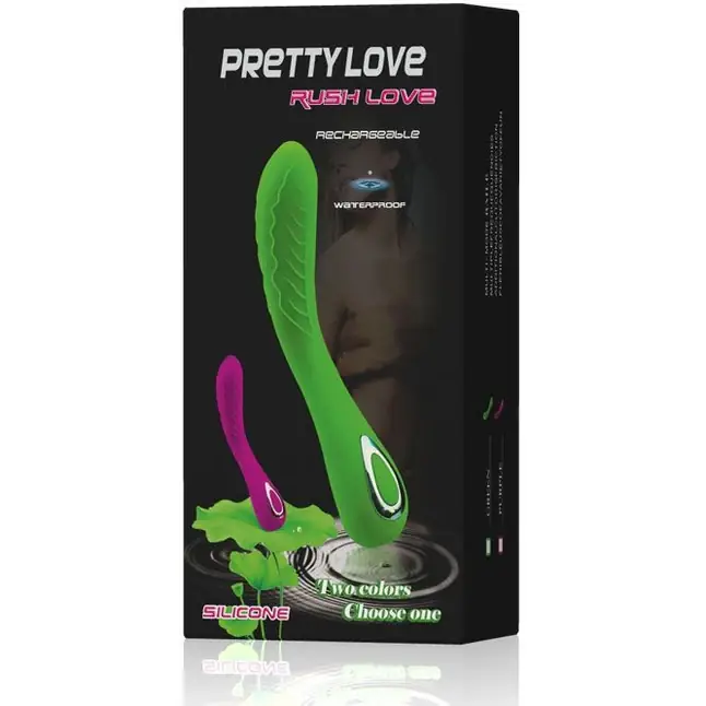 Зелёный вибромассажер Pretty Love Rush Love - 17 см - Pretty Love