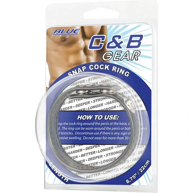 Кольцо на пенис SNAP COCK RING из искусственной кожи на клепках. Фотография 2.