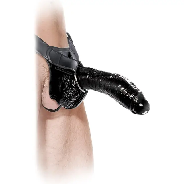Полый страпон Extreme Hollow Strap-On чёрного цвета - 25 см - Fetish Fantasy Extreme