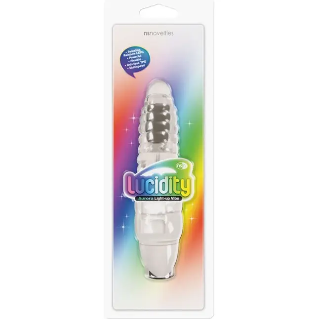 Прозрачный вибромассажёр Aurora Light Up - 18,4 см - Lucidity. Фотография 2.