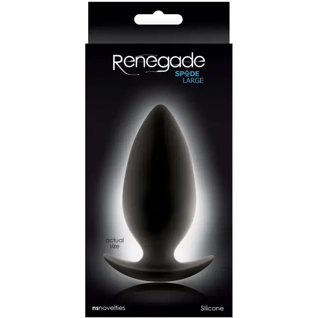 Большая чёрная анальная пробка Renegade Spades для ношения - 10,1 см - Renegade. Фотография 2.