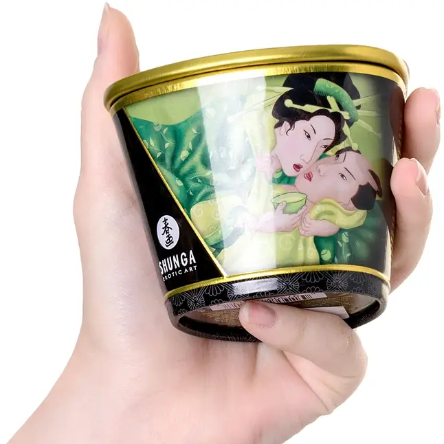 Массажная свеча Exotic Green Tea с ароматом зелёного чая - 170 мл. Фотография 2.