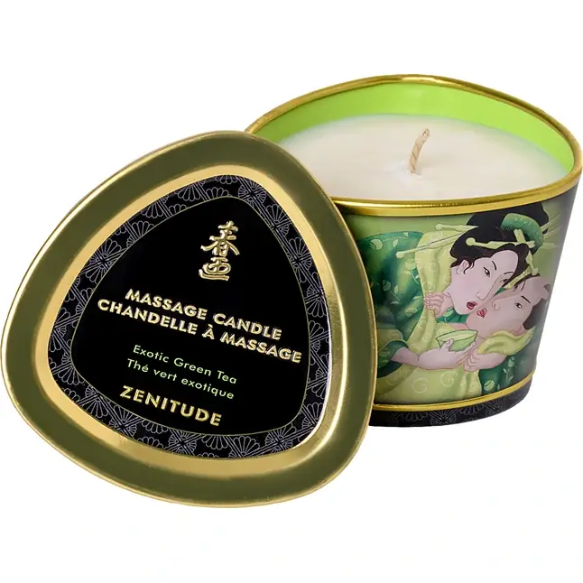 Массажная свеча Exotic Green Tea с ароматом зелёного чая - 170 мл. Фотография 3.