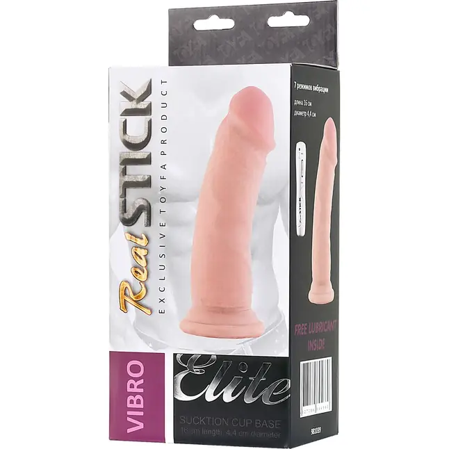 Вибратор-реалистик на присоске - 18 см - RealStick Elite. Фотография 9.