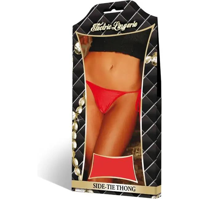 Неоновые стринги на завязках - Electric Clubwear. Фотография 8.