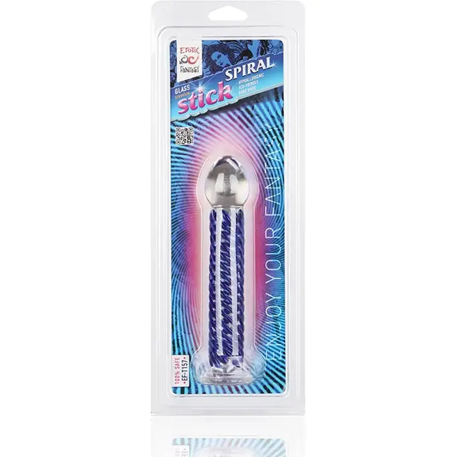 Стеклянный фаллоимитатор Spiral Stick - 17 см. Фотография 3.