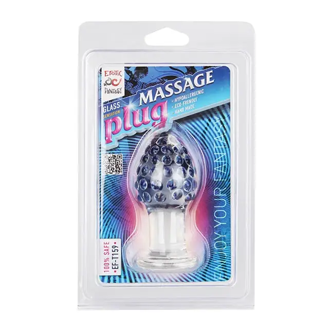 Анальный плаг из стекла с массажными точками Massage Plug - 9,5 см. Фотография 3.