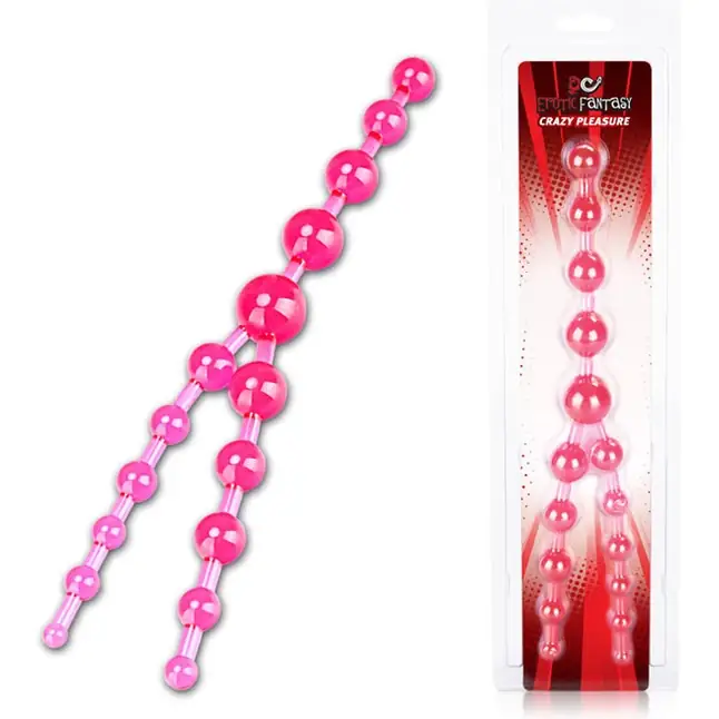 Розовые анальные бусы Crazy Pleasure - 32 см