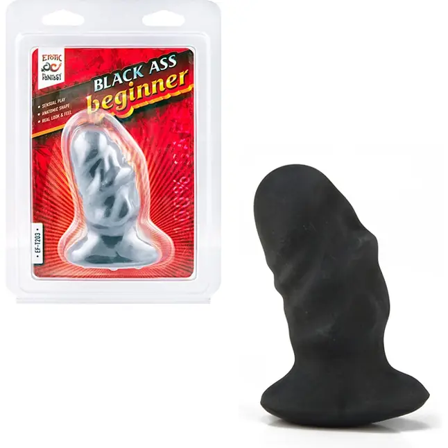 Мягкая анальная пробка Ass Beginner Black - 9 см