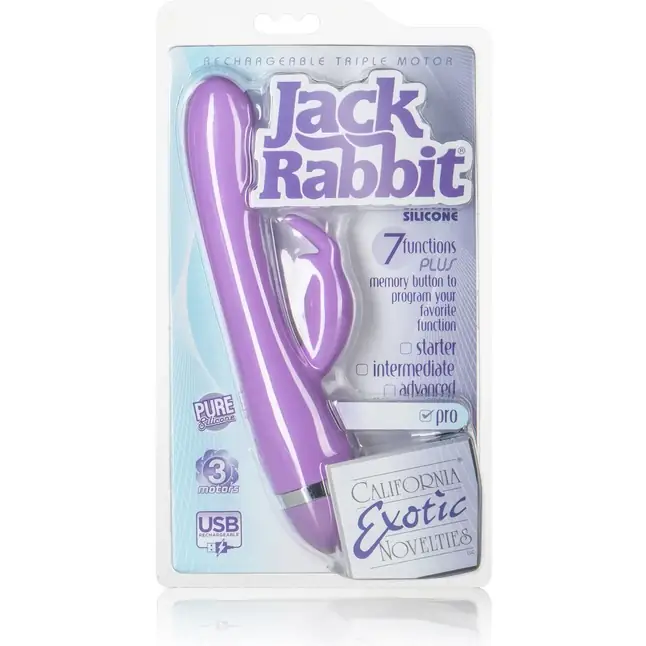 Перезаряжаемый сиреневый вибромассажер Rechargeable Triple Motor Jack Rabbit - 18 см. - Jack Rabbits. Фотография 2.