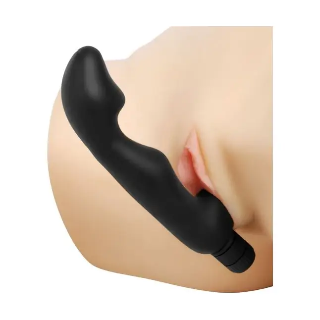 Безремневый черный страпон со стимуляцией G-точки Karma Strapless G-Spot Vibe - 16,5 см - Master Series. Фотография 3.