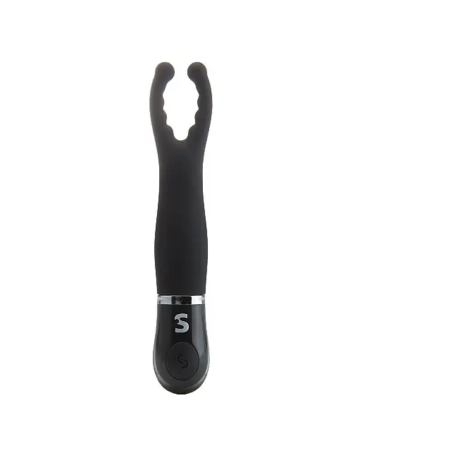 Черный вибростимулятор The Feeler - 18 см - Shots Toys