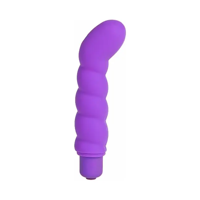 Фиолетовый вибратор со стимуляцией точки G - 18 см - Shots Toys