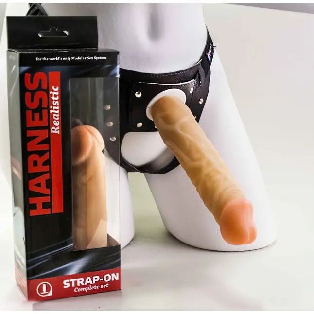 Телесный страпон Харнесс - 19,5 см - HARNESS CLASSIC