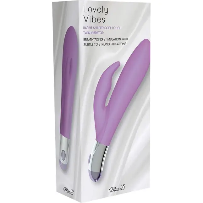 Фиолетовый вибратор Lovely Vibes Rabbit - 18,5 см. Фотография 3.
