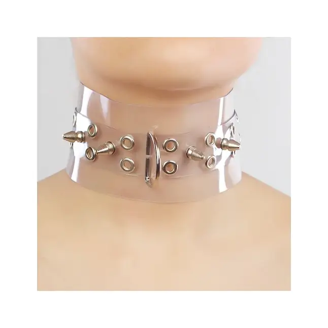Прозрачный ошейник с шипами - BDSM accessories
