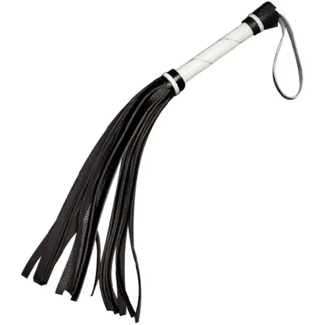 Гладкая плеть-флогер с черными хвостами - 40 см - BDSM accessories. Фотография 2.