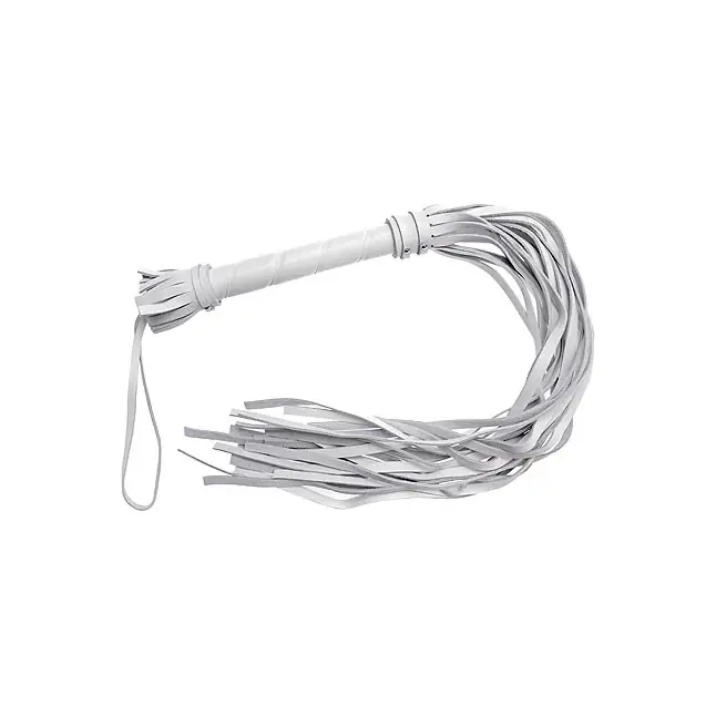 Белый флогер из натуральной кожи - 65 см - BDSM accessories
