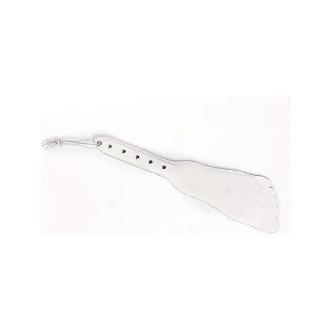 Белая кожаная хлопалка в форме ступни - 34,5 см - BDSM accessories