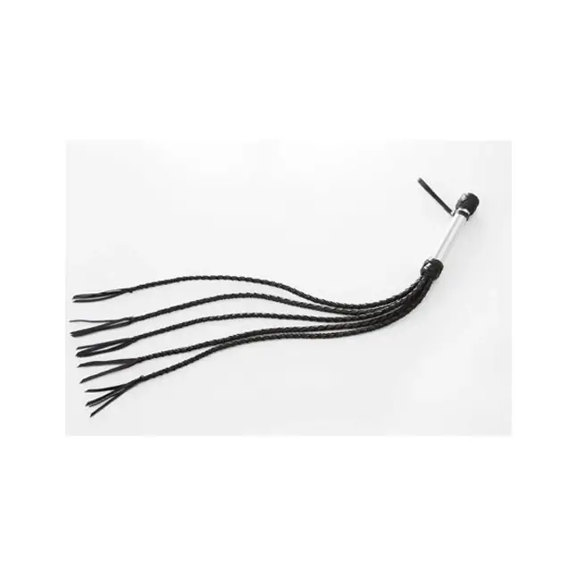 Чёрная пятихвостая плеть - 70 см - BDSM accessories