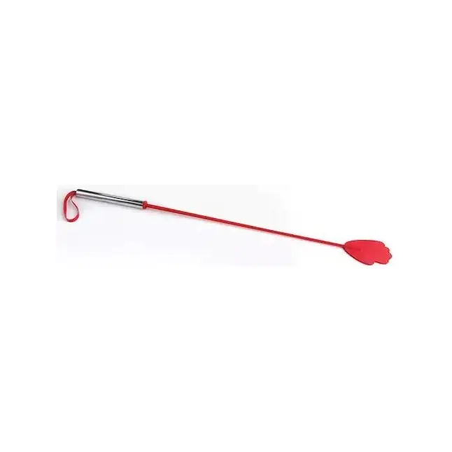 Красный стек с металлической хромированной ручкой - 62 см - BDSM accessories