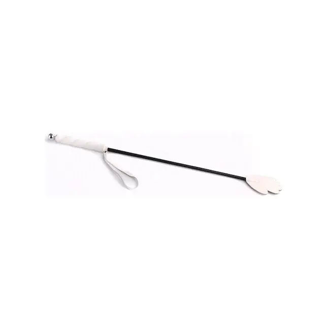 Белый стек с наконечником-ладошкой - 70 см - BDSM accessories