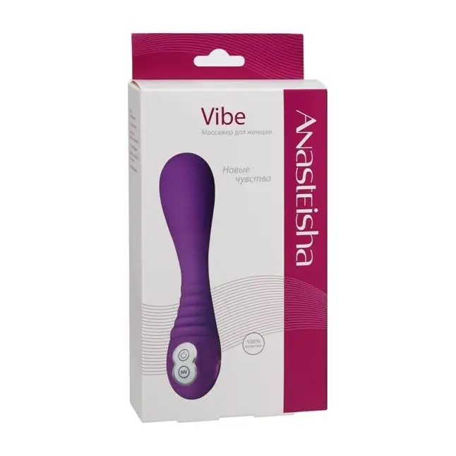 Фиолетовый вибромассажер Vibe - 19 см. Фотография 2.