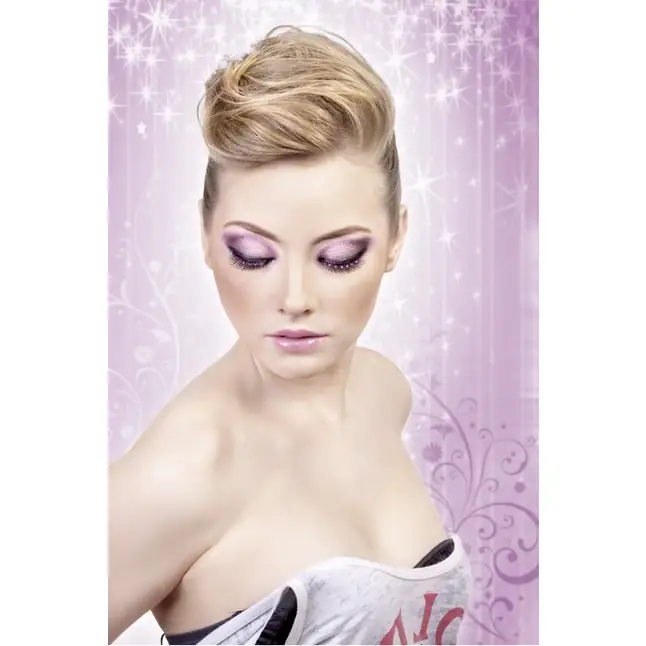 Чёрно-фиолетовые ресницы со стразиками - Eyelashes Collection. Фотография 2.