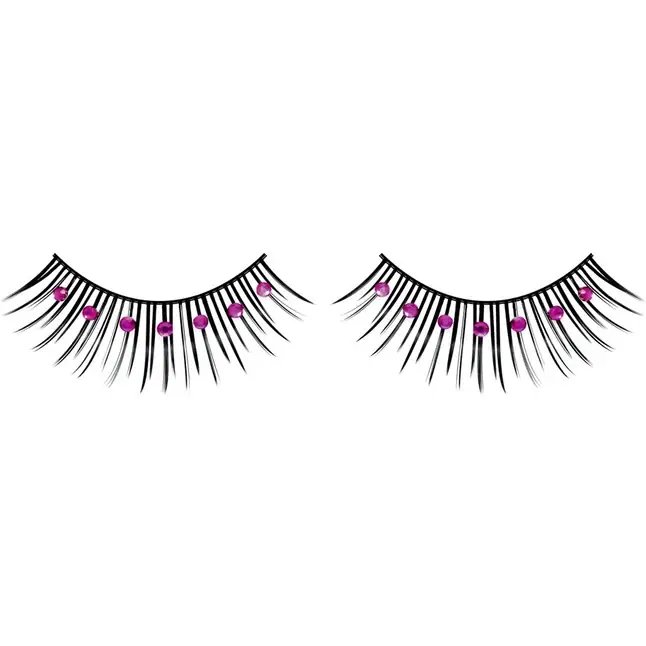 Чёрно-фиолетовые ресницы со стразиками - Eyelashes Collection