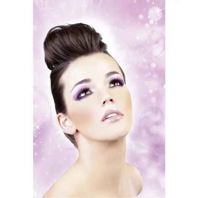 Чёрно-фиолетовые пушистые ресницы - Eyelashes Collection. Фотография 2.