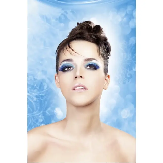Светло-синие ресницы-перья - Eyelashes Collection. Фотография 2.
