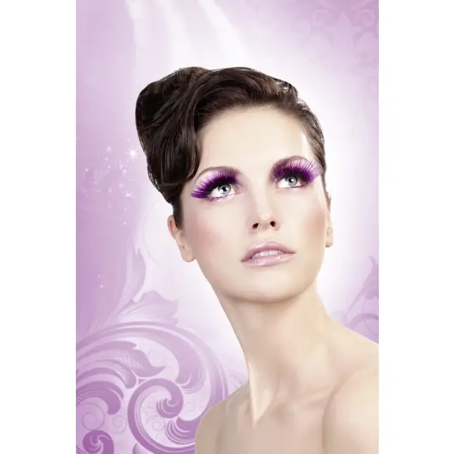 Длинные фиолетовые ресницы Deluxe - Eyelashes Collection. Фотография 2.