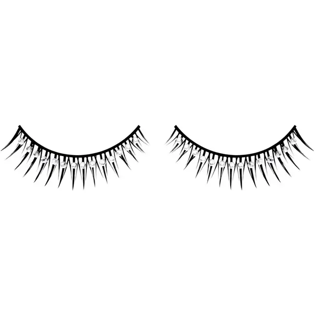 Черные ресницы с белыми кристаллами - Eyelashes Collection
