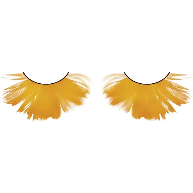 Пушистые оранжевые ресницы-перья - Eyelashes Collection