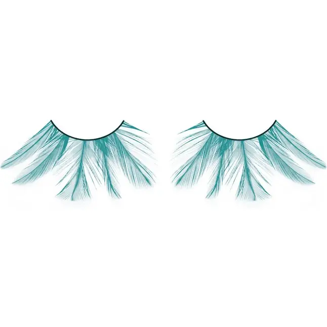 Ярко-голубые ресницы-перья - Eyelashes Collection