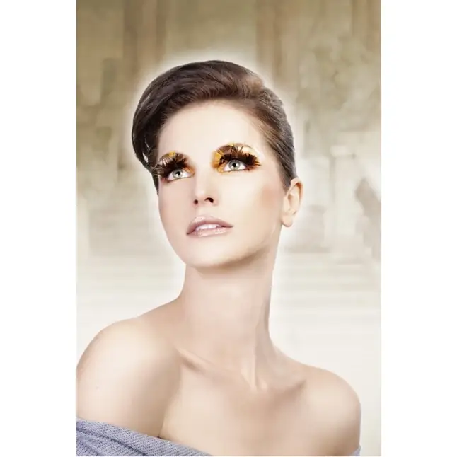 Коричневые ресницы-перья - Eyelashes Collection. Фотография 2.